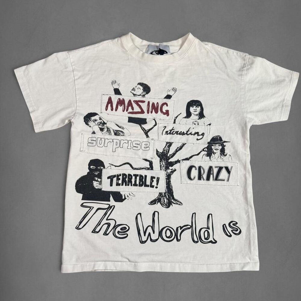 Small | The World Is Amazing Interesting Crazy Terrible Streetwear Graphic Tee